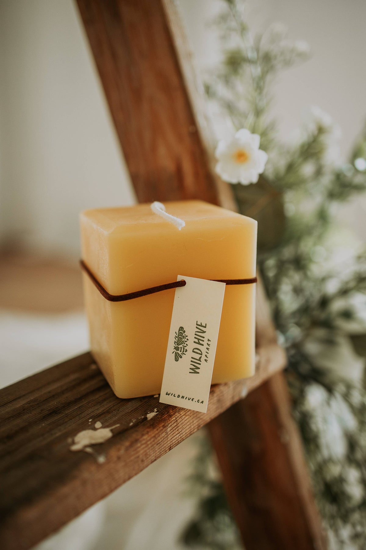 Small Square Beeswax Pillar Candle - BeeswaxWild Hive ApiaryPL-SM-SQUAREMisiyo Candle Co