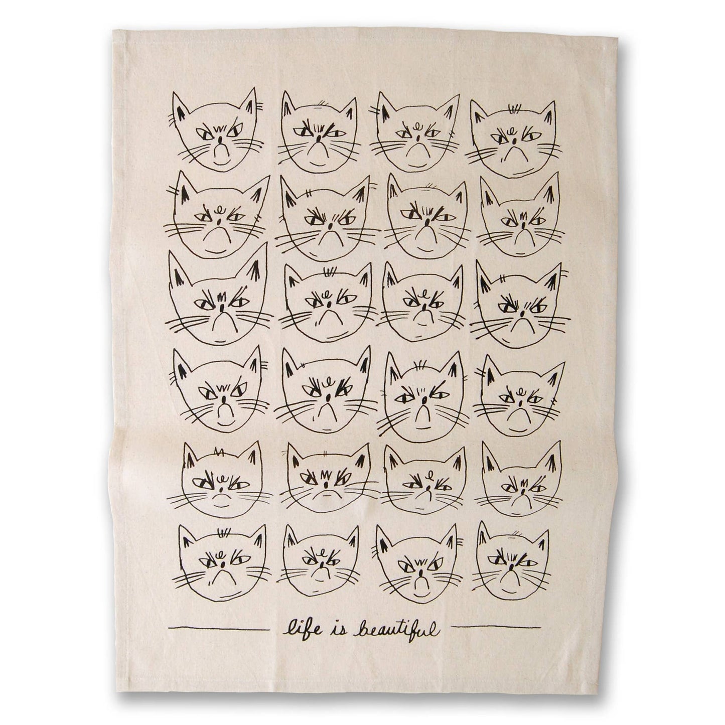 Snitty Kitty "Life is Beautiful" Tea Towel - Tea TowelsBadger & BurkeTEA18Misiyo Candle Co