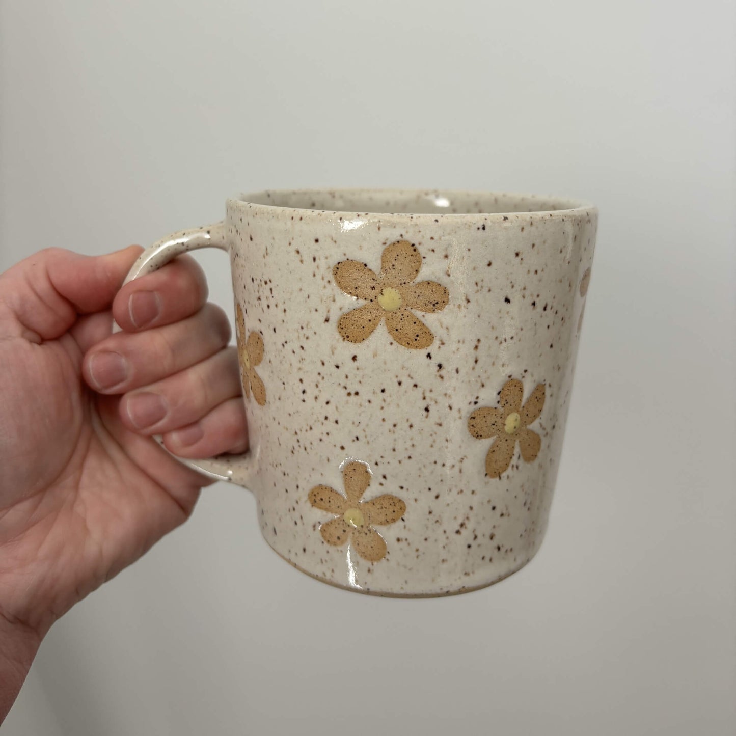 Speckled Daisies White Mug | handcrafted ceramics - PotteryCeramics By StephMisiyo Candle Co