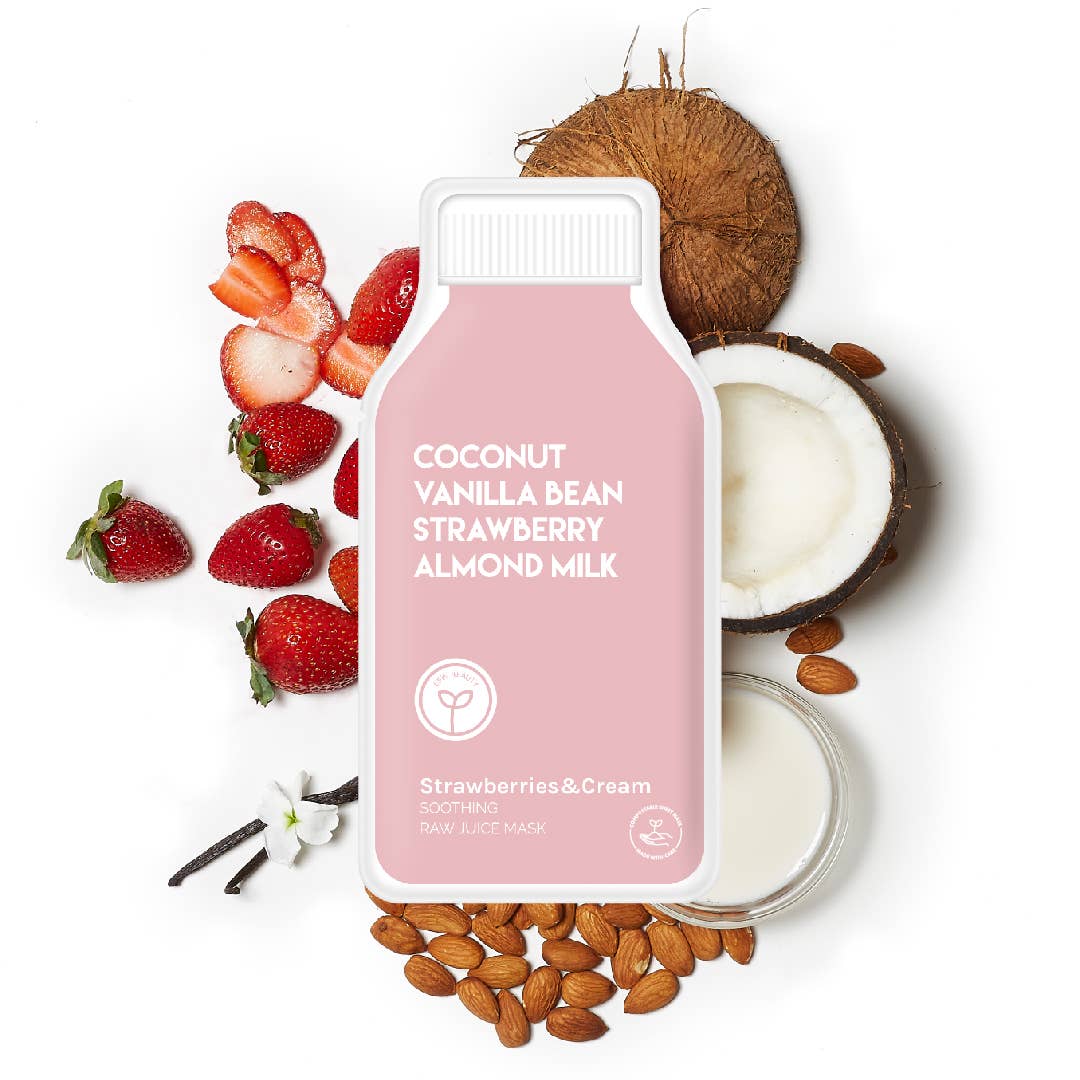 Strawberries & Cream Soothing Raw Juice Sheet Mask - Face MasksESW BeautyE0045Misiyo Candle Co