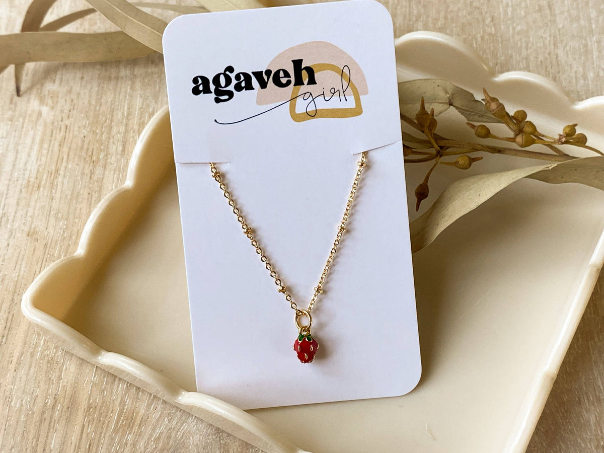 Strawberry Fields Necklace | Gold - NecklacesAgaveh girlMisiyo Candle Co