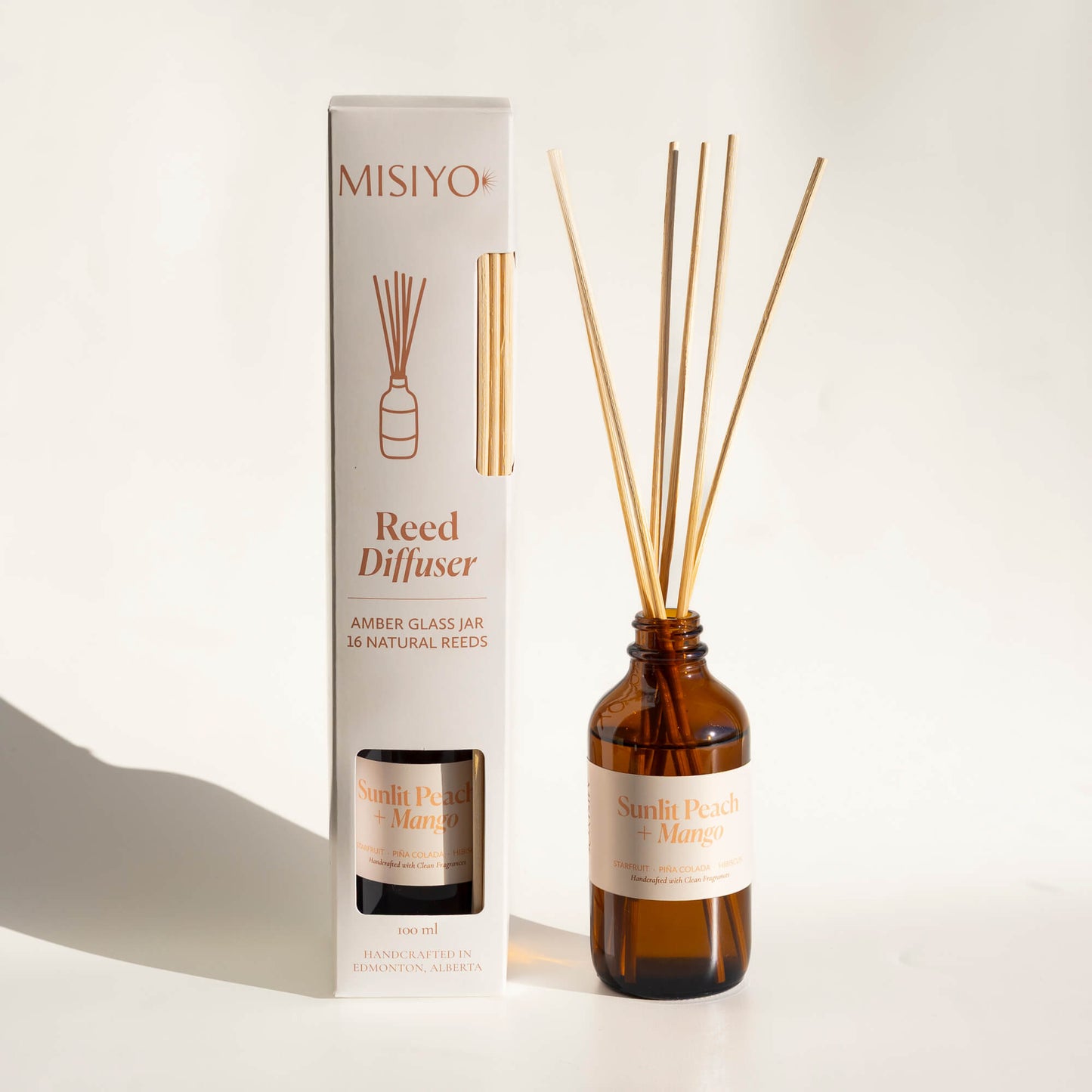 Sunlit Peach + Mango Reed Diffuser - Reed DiffusersMisiyo Candle CoRDF-SPMMisiyo Candle Co