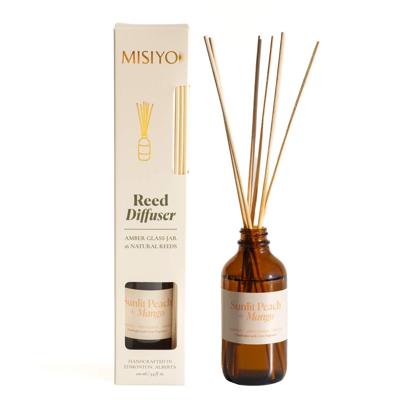 Sunlit Peach + Mango Reed Diffuser - Reed DiffusersMisiyo Candle CoRDF-SPMMisiyo Candle Co