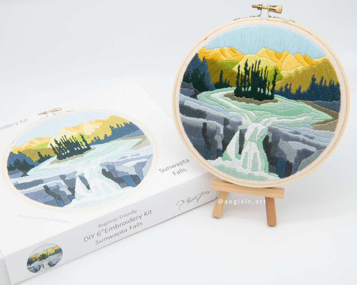 Sunwapta Falls Embroidery Kit - Embroidery KitsAngiels ArtMisiyo Candle Co