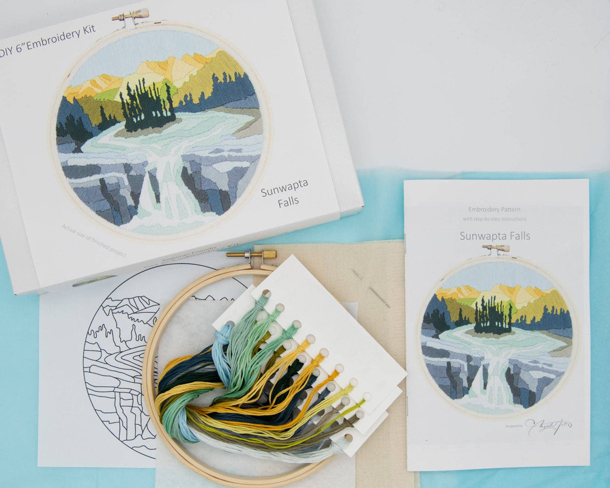 Sunwapta Falls Embroidery Kit - Embroidery KitsAngiels ArtMisiyo Candle Co