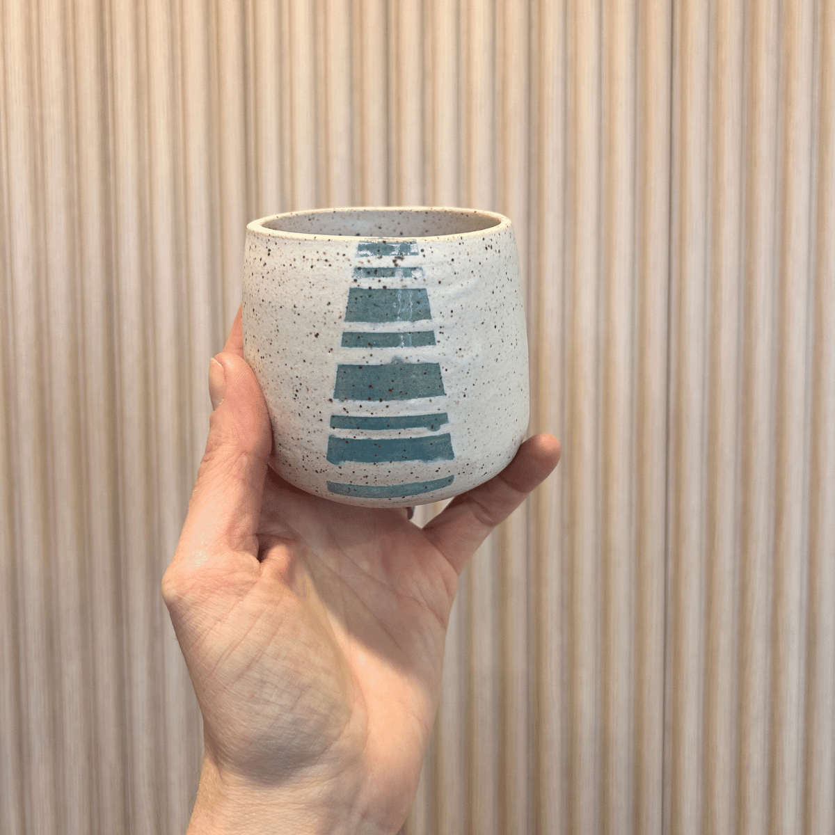 Teal Lines Tumbler | handcrafted ceramics - PotteryLA PurkisMisiyo Candle Co