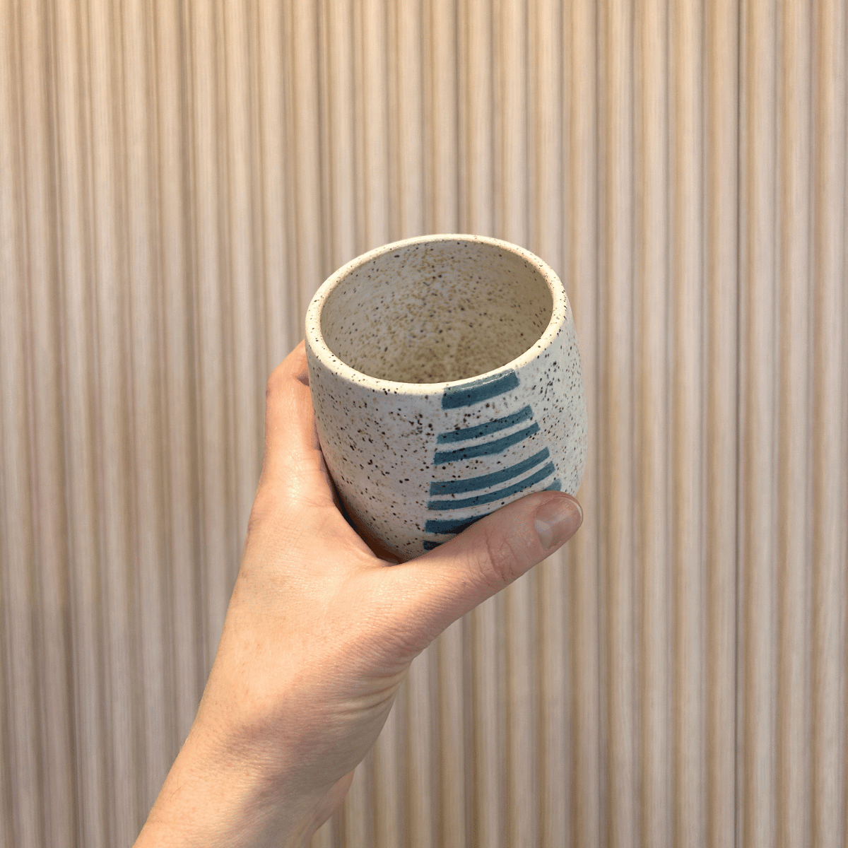 Teal Lines Tumbler | handcrafted ceramics - PotteryLA PurkisMisiyo Candle Co