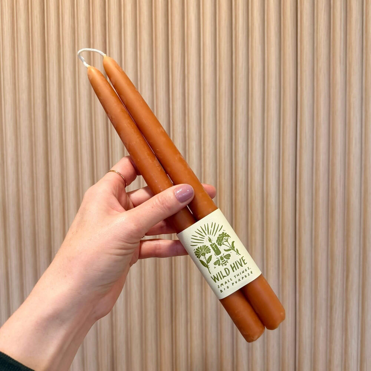 Terracotta Beeswax Taper Candle Pair - Taper CandlesWild Hive ApiaryDT-10-TERRAMisiyo Candle Co