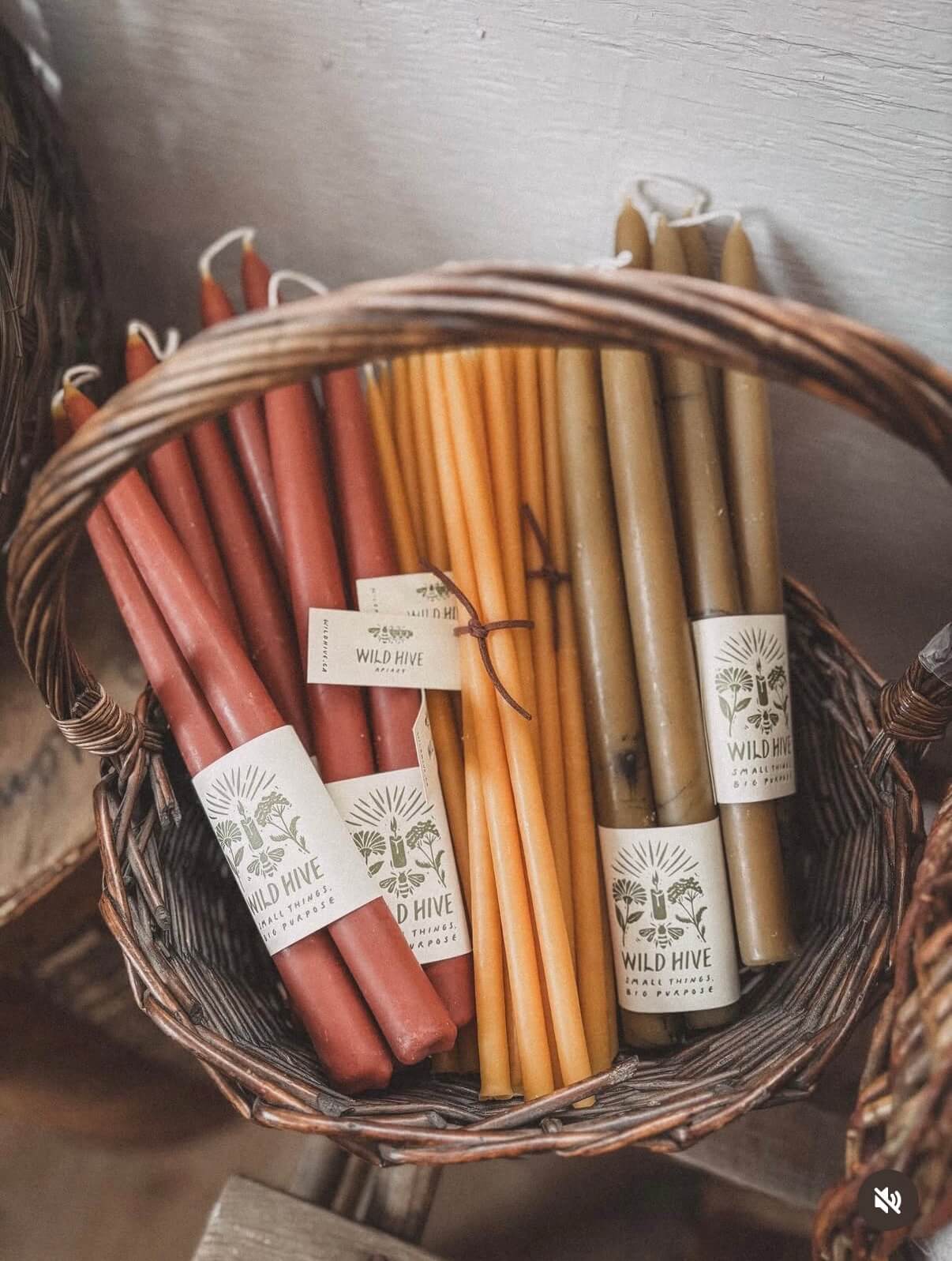 Terracotta Beeswax Taper Candle Set - Taper CandlesWild Hive ApiaryDT-10-TERRAMisiyo Candle Co