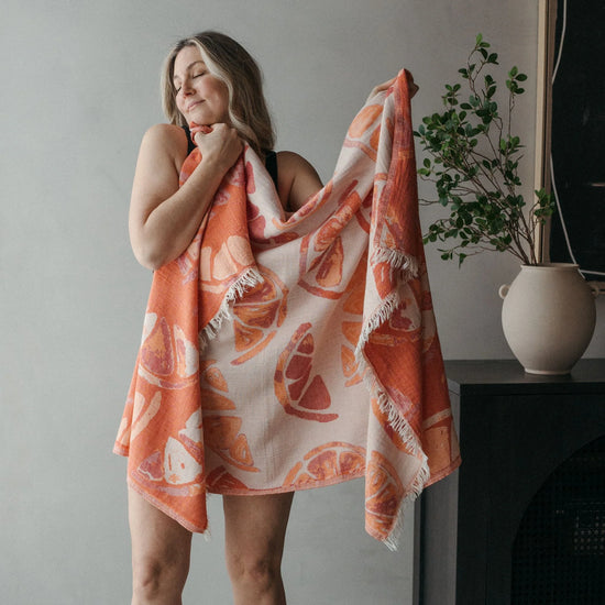 Orange Wedges Turkish Cotton Beach Towel & Blanket