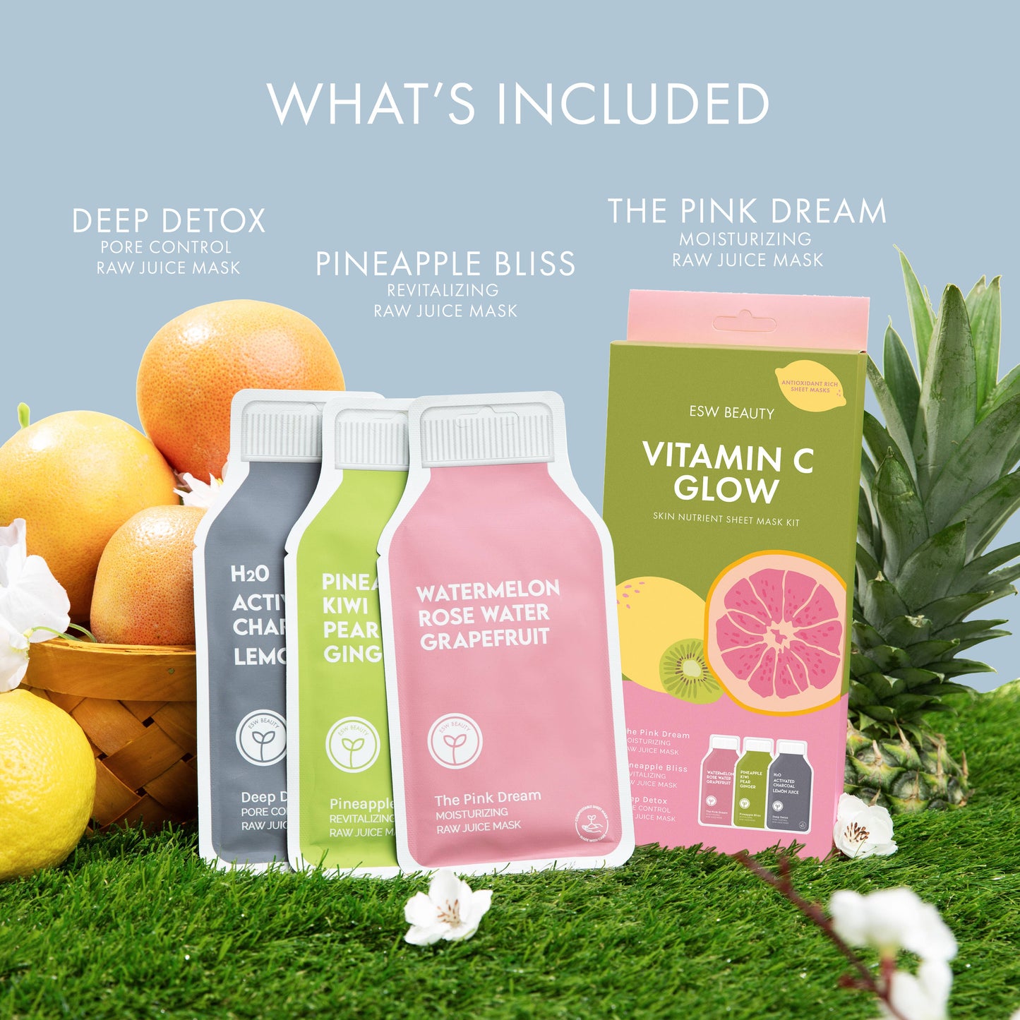 Vitamin C Glow Antioxidant Rich Sheet Mask Set - Face MasksESW BeautyE0392Misiyo Candle Co