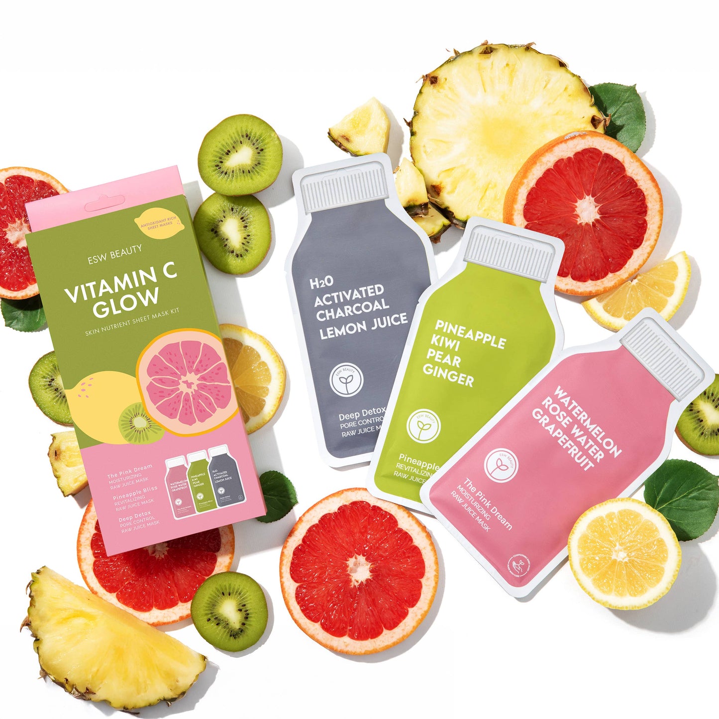 Vitamin C Glow Antioxidant Rich Sheet Mask Set - Face MasksESW BeautyE0392Misiyo Candle Co