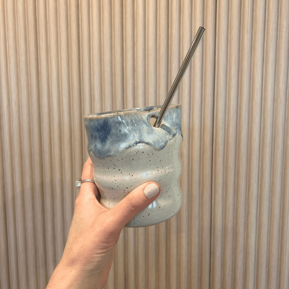 Watercolour Straw Cup | handcrafted ceramics - PotteryCeramics By StephMisiyo Candle Co