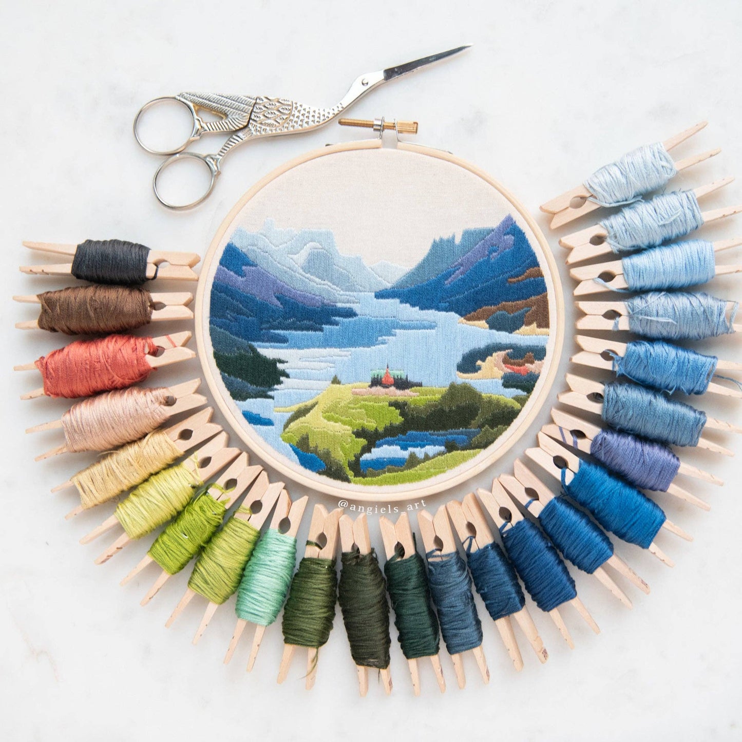 Waterton Lakes Embroidery Kit - Embroidery KitsAngiels ArtMisiyo Candle Co