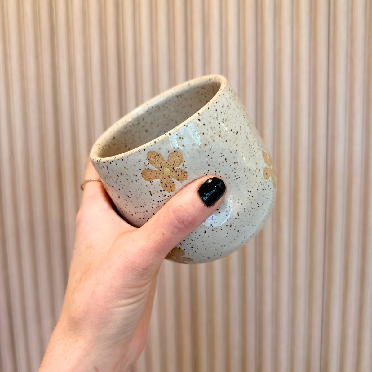 White Daisy Thumb Cup Mug | handcrafted ceramics - PotteryCeramics By Stephcbs-0036Misiyo Candle Co
