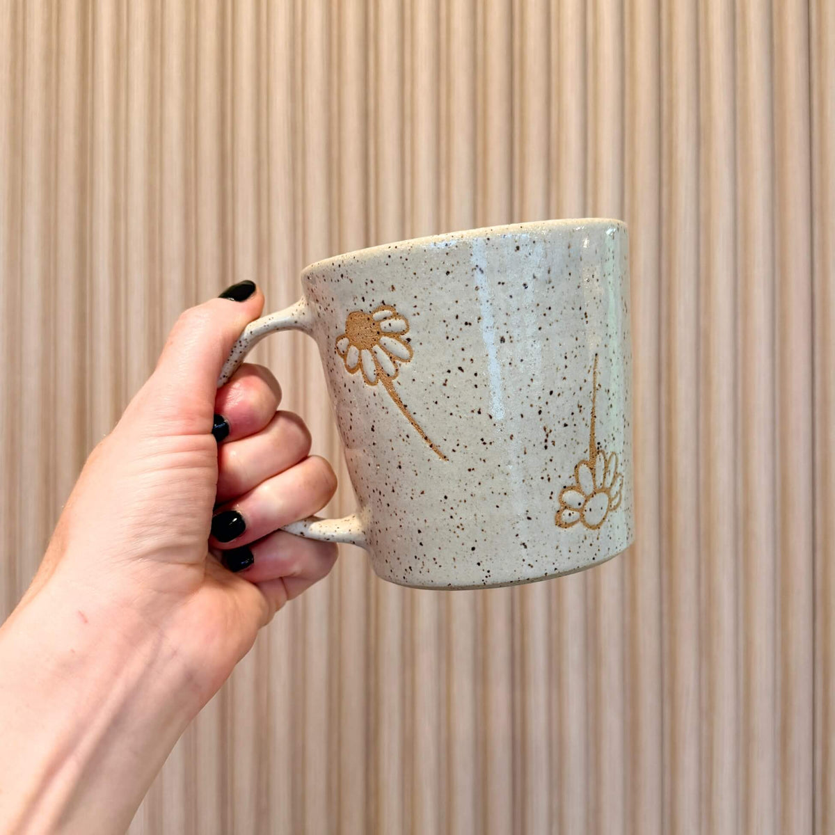 White Falling Daisies Mug | handcrafted ceramics - PotteryCeramics By StephCBS-0016Misiyo Candle Co
