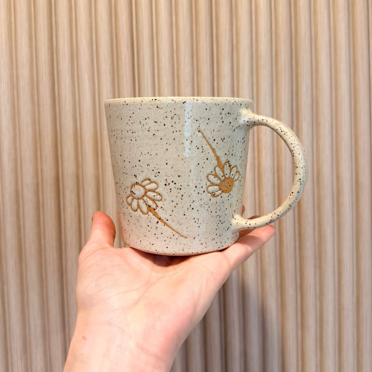White Falling Daisies Mug | handcrafted ceramics - PotteryCeramics By StephCBS-0016Misiyo Candle Co