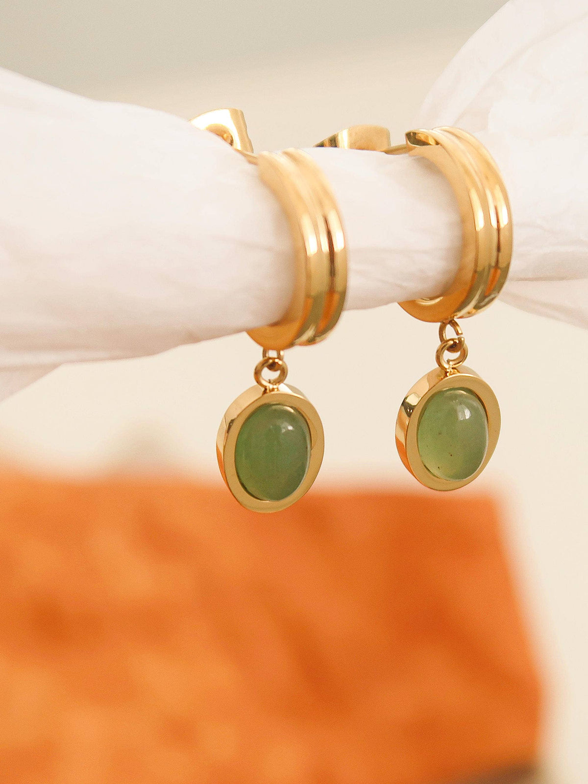 Whitnee Dainty Round Stone Dangle Earring - EarringsFlânerie by MAIQ122103100088Misiyo Candle Co