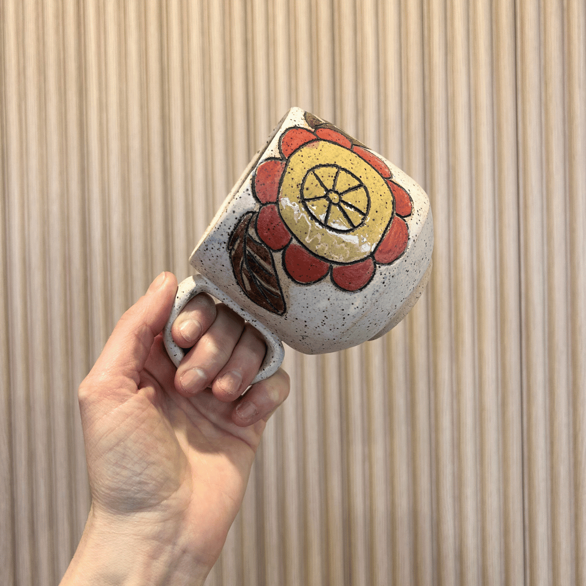 Wildflower Hand Painted Mug - PotteryLA PurkisMisiyo Candle Co