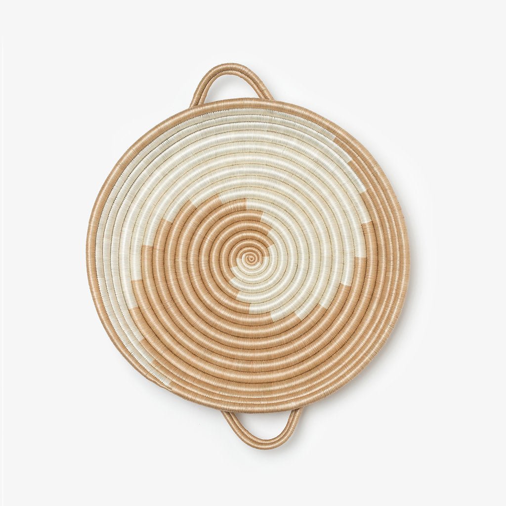 Woven 16" Serving Tray | ethically handcrafted in Rwanda - Decorative TraysAzizi LifeAZZ-T7-PrismMisiyo Candle Co