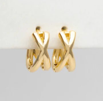 XX Hoop Earrings - Gold - EarringsBec DesignMisiyo Candle Co