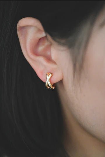 XX Hoop Earrings - Gold - EarringsBec DesignMisiyo Candle Co