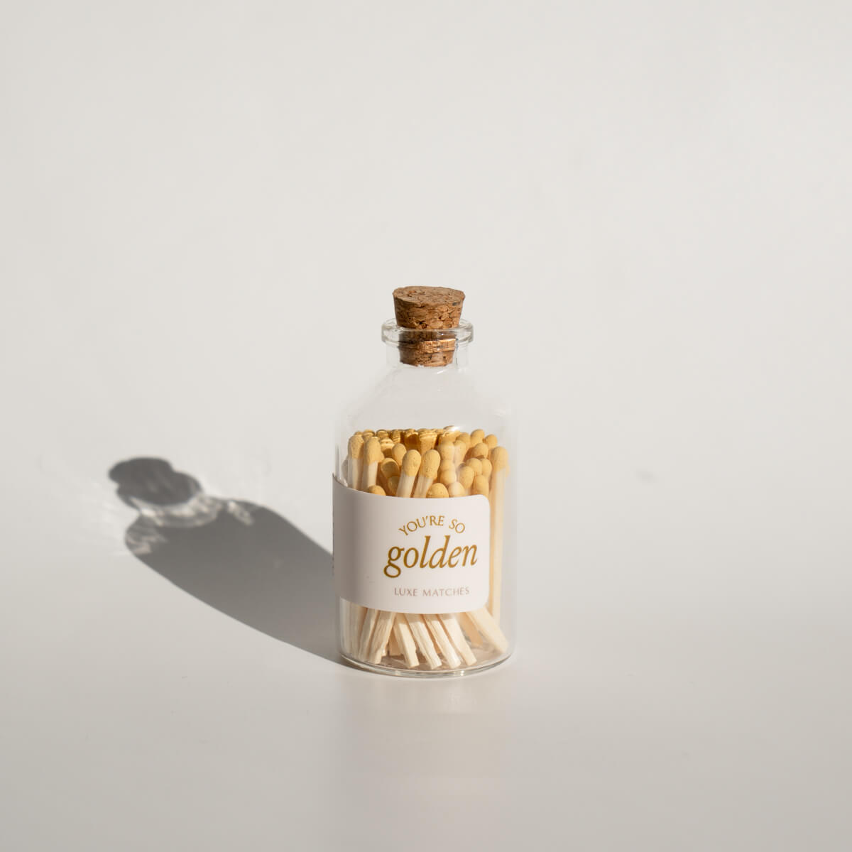 You're So Golden | Luxe Wooden Matches in Apothecary Glass Bottle