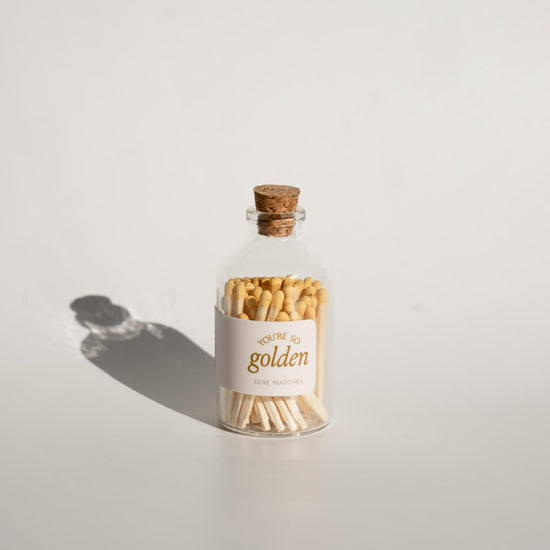 You're So Golden | Luxe Wooden Matches in Apothecary Glass Bottle