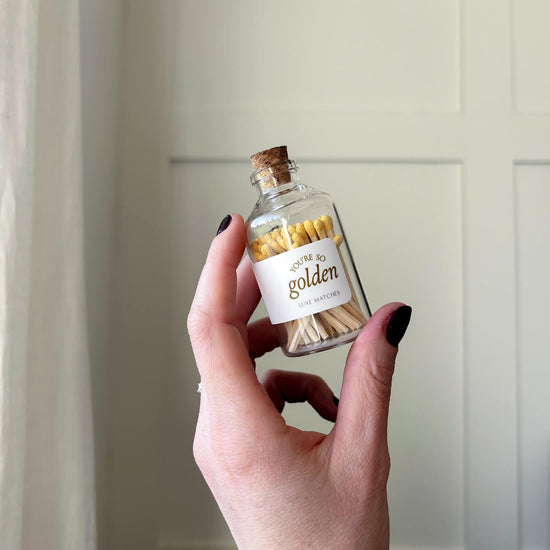 You're So Golden | Luxe Wooden Matches in Apothecary Glass Bottle