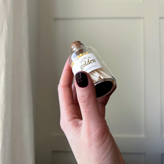 You're So Golden | Luxe Wooden Matches in Apothecary Glass Bottle